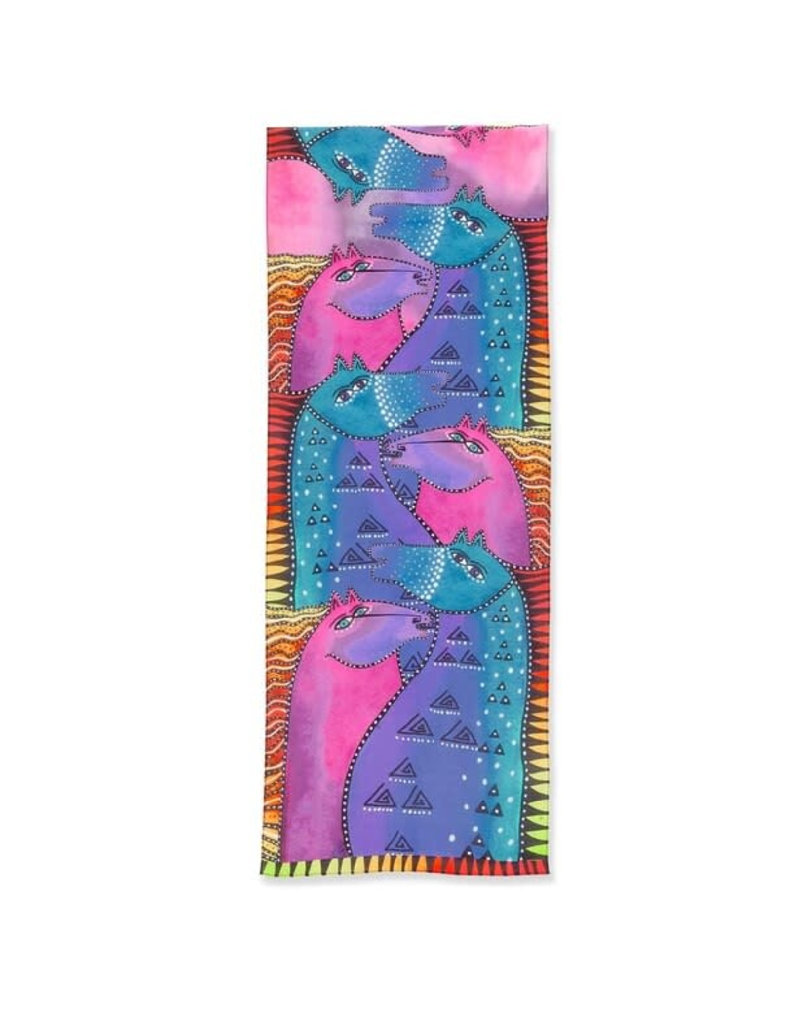 Laurel Burch Colorful Mares Horses Scarf – Modal and Silk