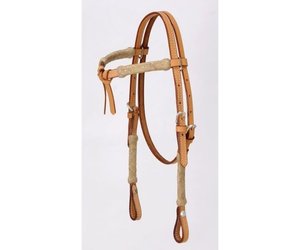 Miniature Rawhide Futurity Brow Headstall Light Oil - San Diego