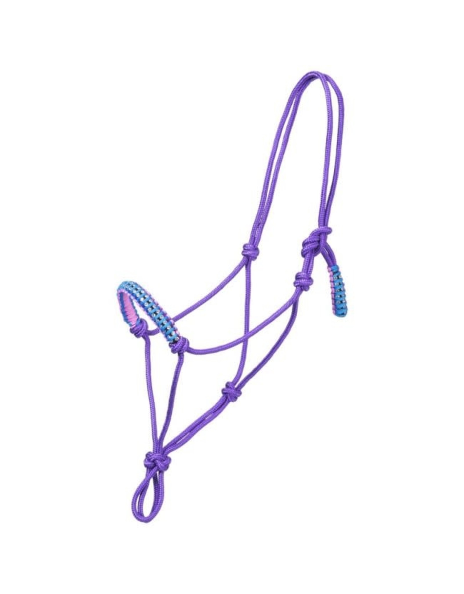Tough One Mini Poly Rope Halter with Crystal Accents Purple/Turquoise/Pink