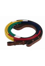 Reins Rubber Rainbow with Buckles Multi 5/8"X54"