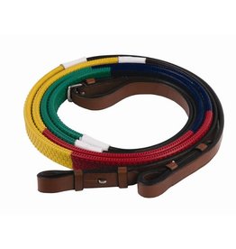 Reins Rubber Rainbow with Buckles Multi 5/8"X54"