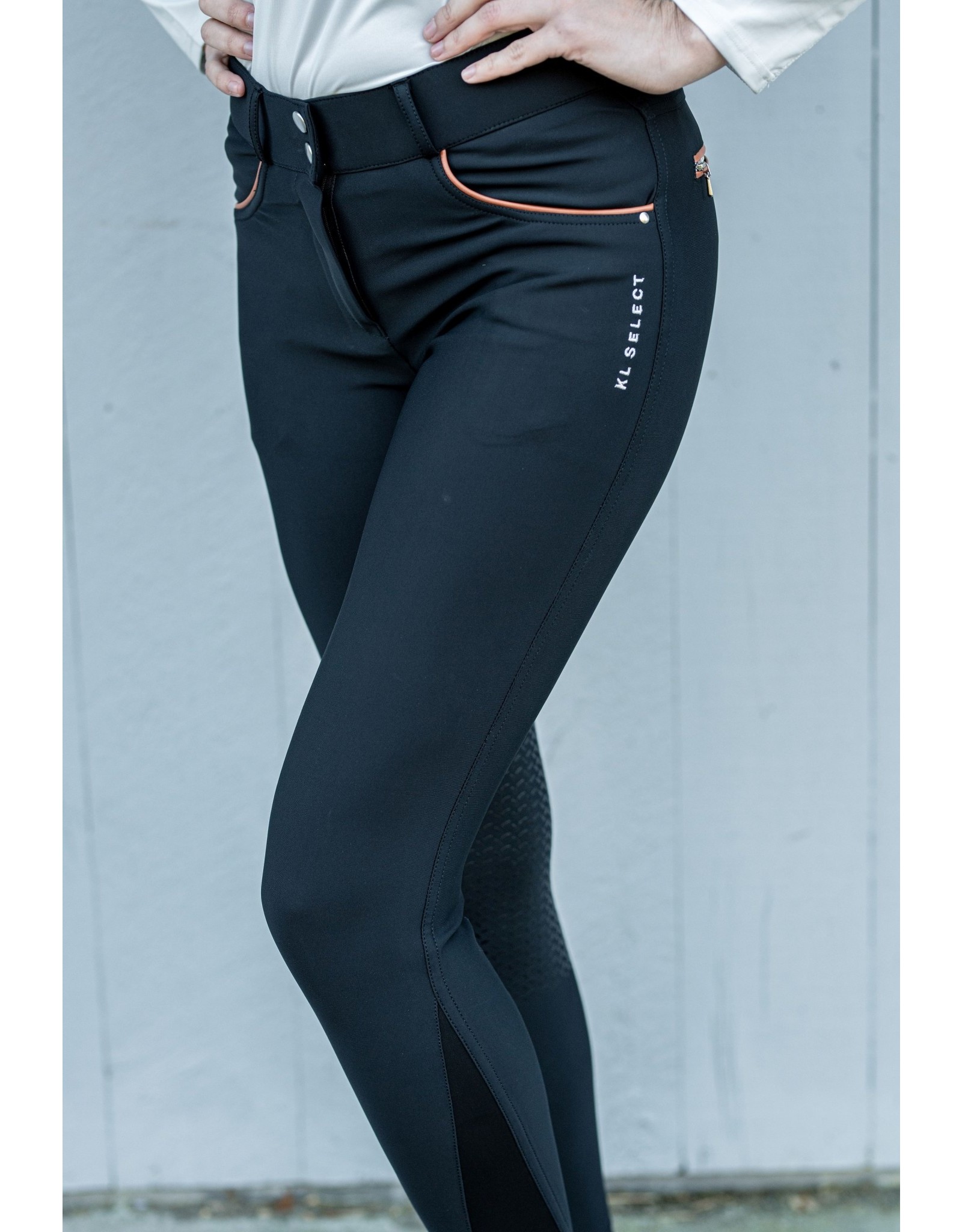 KL Select Gabrielle Breeches Full Seat Black/Cognac