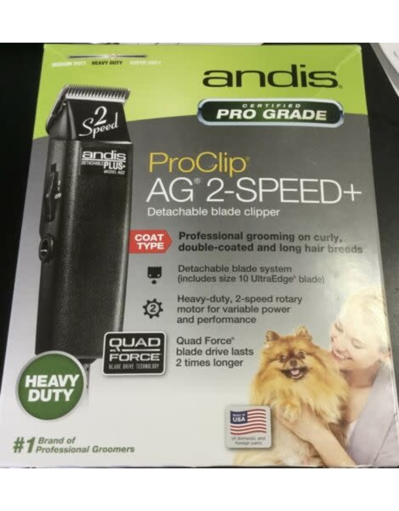 Andis AG2 2-Speed Clipper with Detachable Blade Black