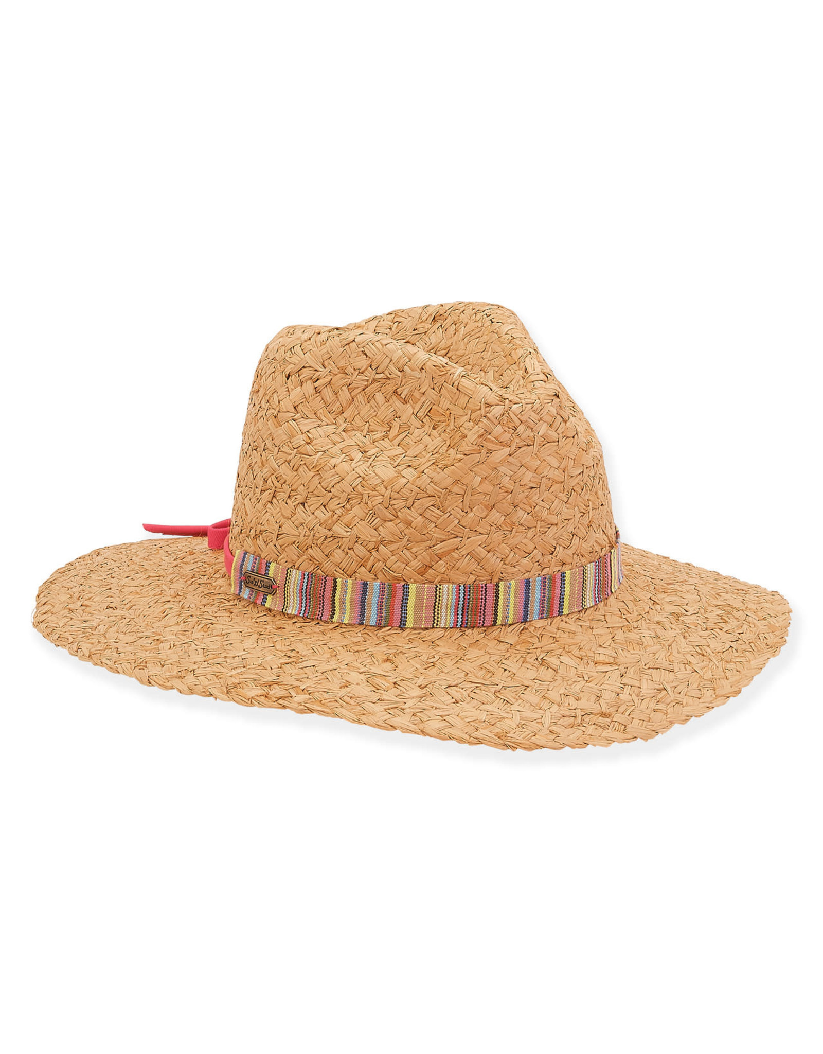 Hat Safari Hat Natural Raffia Brim: 3.5" Tan
