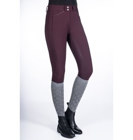 HKM Breeches Helene Silicone Full Seat Wine