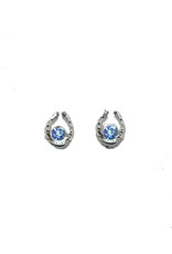 Earrings HER0923 Mini Horseshoe with Light Sapphire