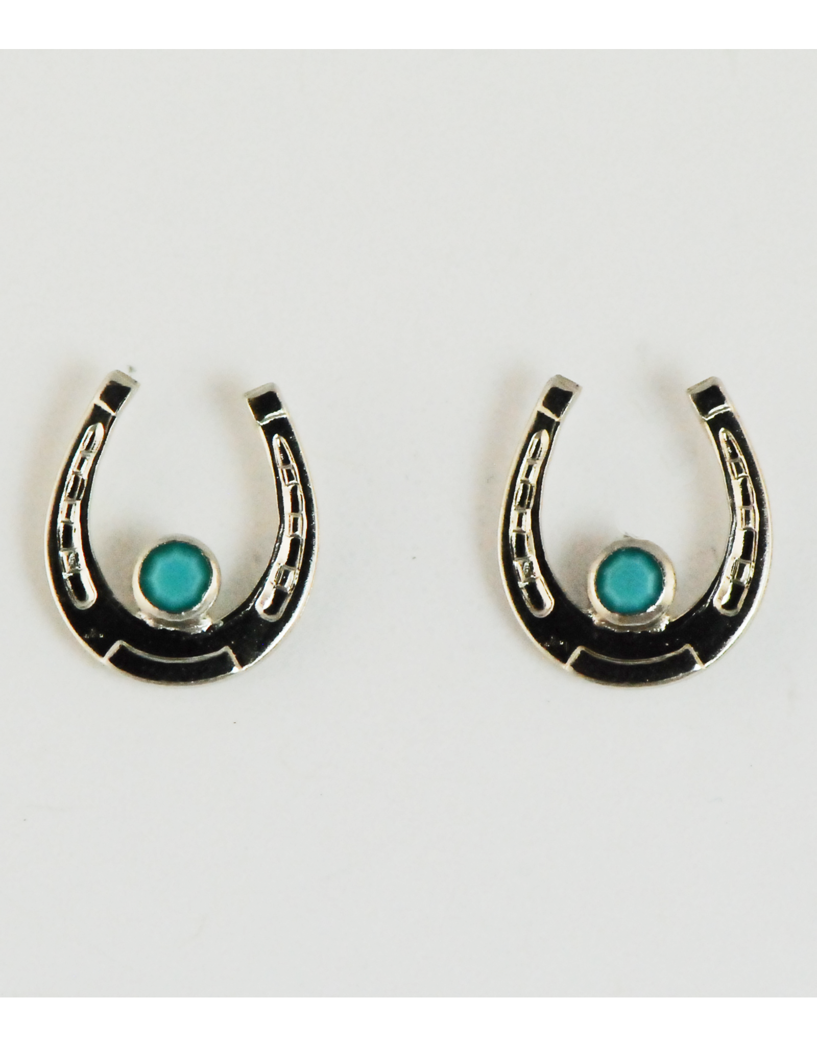 Finishing Touch Earrings HER3108 Horseshoe with Immitation Turquoise Stone