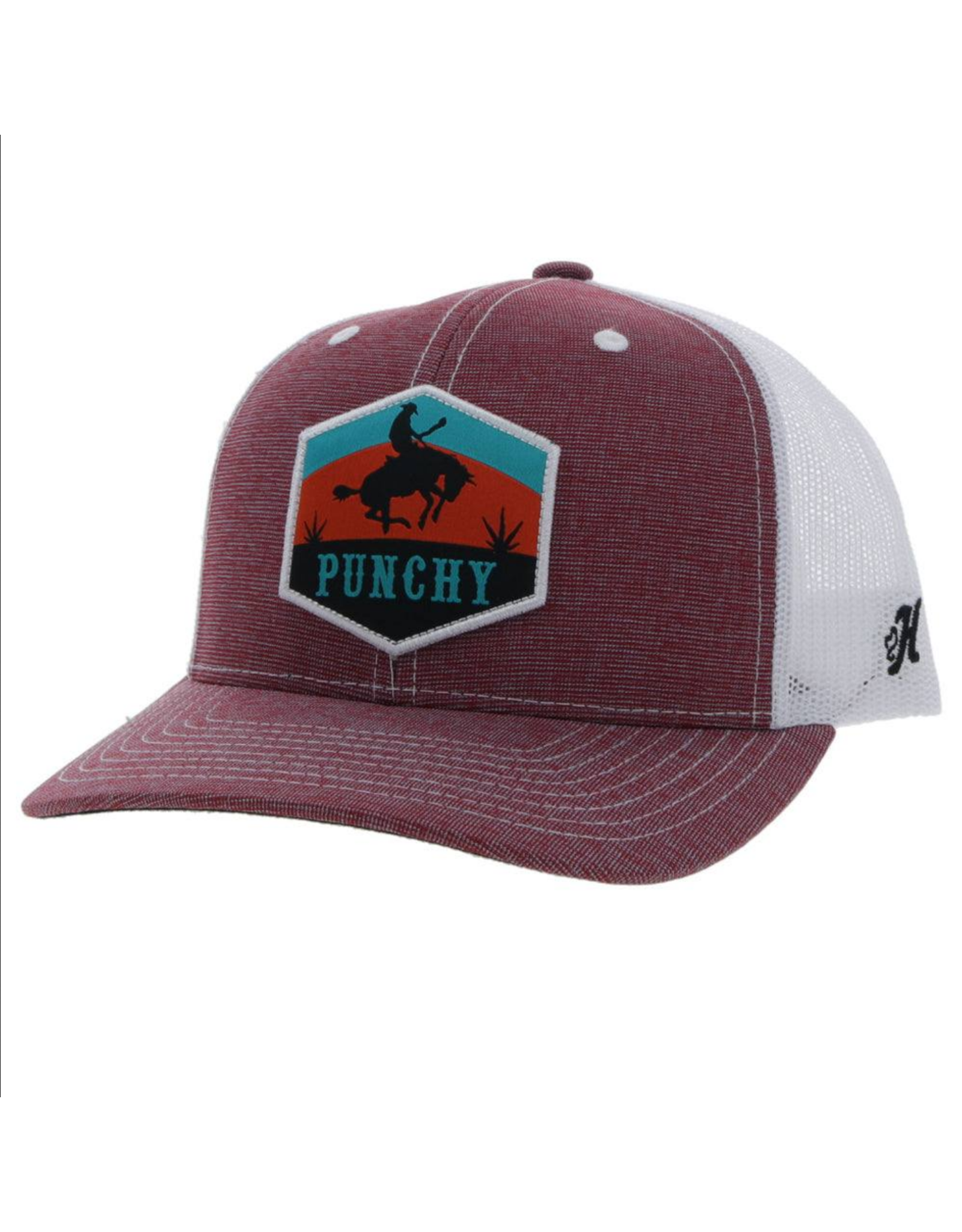 Hooey Brands Hat Punchy Maroon/White