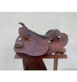 Equitation saddle 15" 7.5" gullet floral tooling