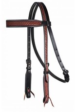 Professionals Choice Headstall Basket Weave Chestnut with Black Border Browband