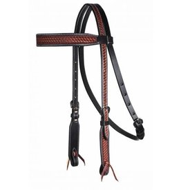 Professionals Choice Headstall Basket Weave Chestnut with Black Border Browband