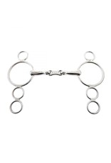 Gag Bit Stainless Steel French Link 3 Ring Dutch