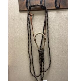 Rawhide Bosal w/leather hanger and horsehair mecate reins