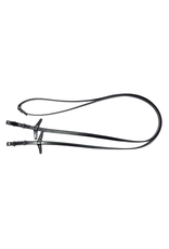 Imperial Riding Reins IRHPlain Leather Black with Stoppers 54"
