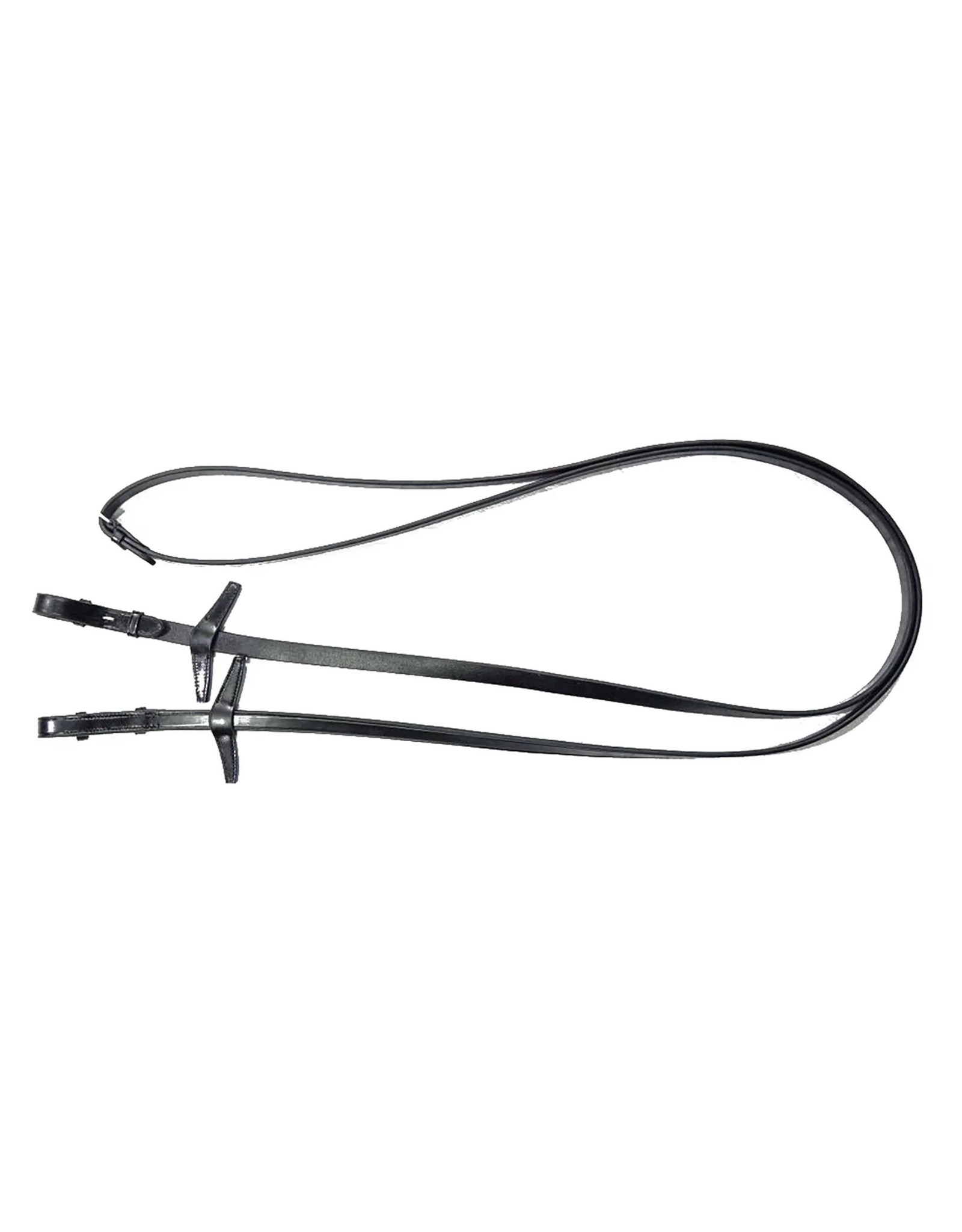 Imperial Riding Reins IRHPlain Leather Black with Stoppers 54"