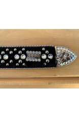 BB Simon Black Cross Hair on Swarorski Crystals Belt sz XL w/bag