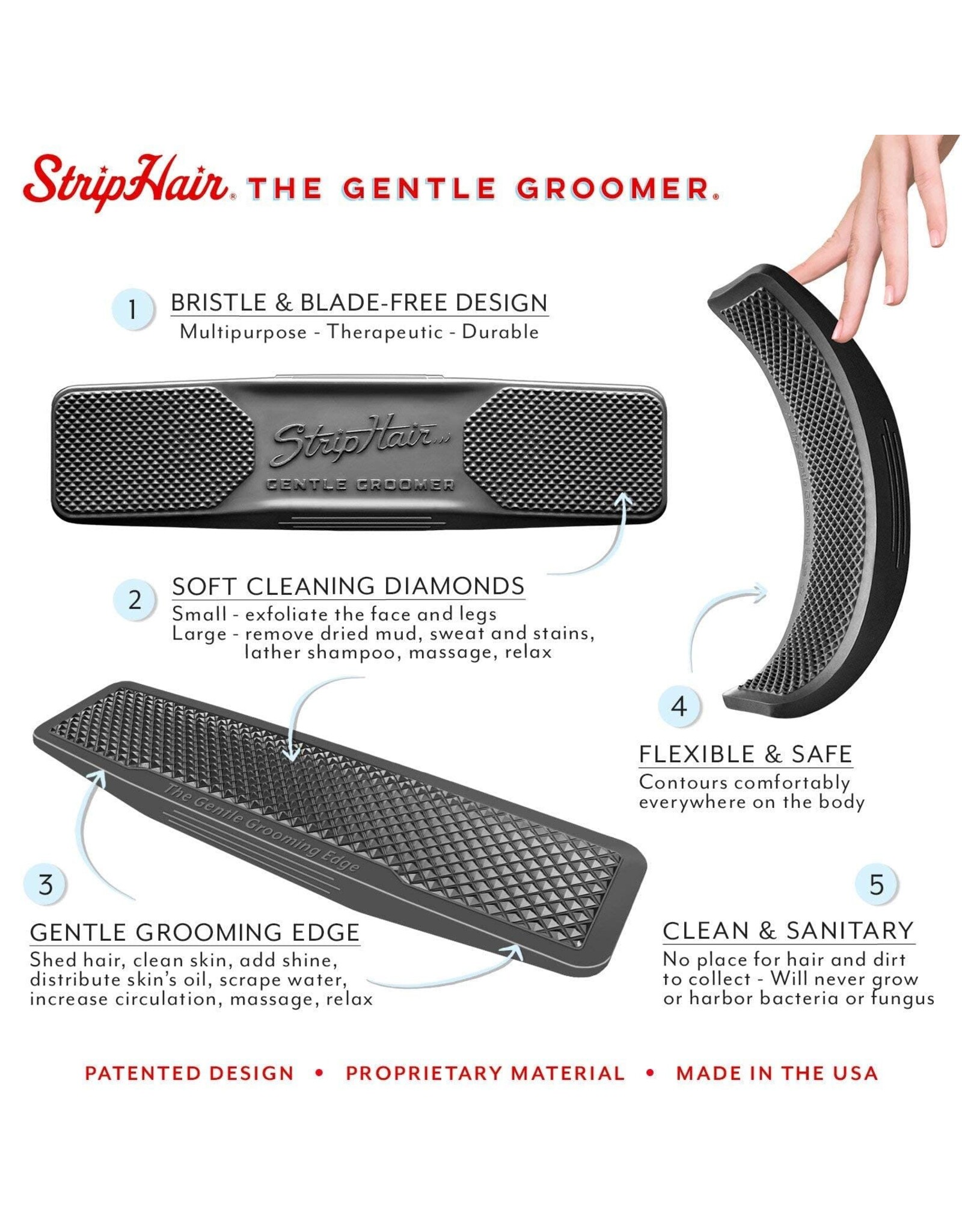 StripHair Gentle Groomer Original for Horses