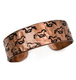 Anju Jewelry Horses Copper Engraved Cuff Bracelet