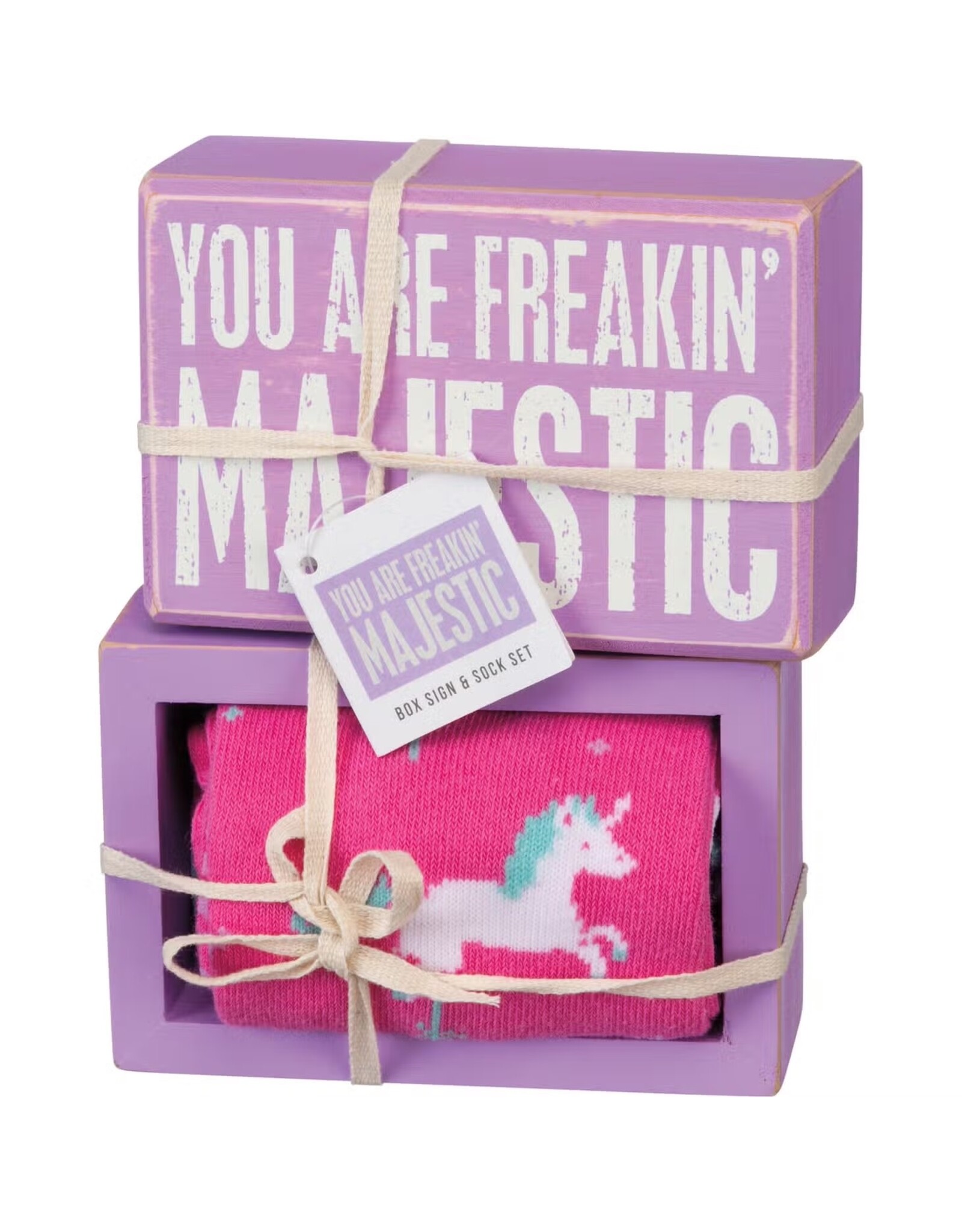 Primitives by Kathy Box Sign & Sock Set - Majestic