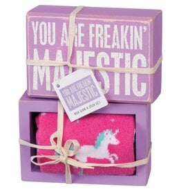 Primitives by Kathy Box Sign & Sock Set - Majestic