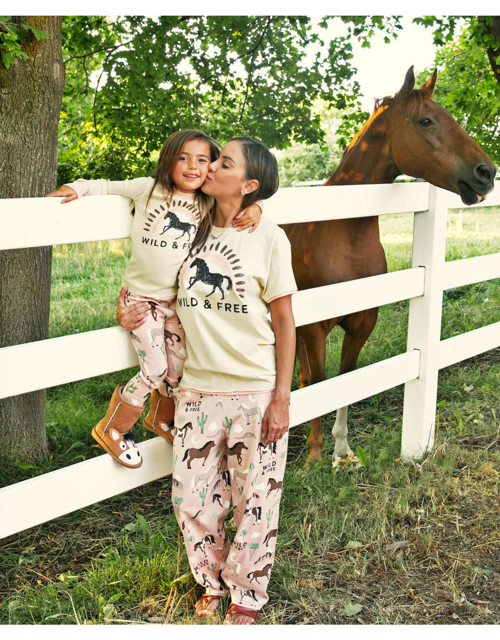 Lazy One Wild Horse PJ Pants And Tee Set