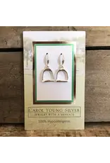 Carol Young Silver English Saddle Stirrup Earrings/Wire