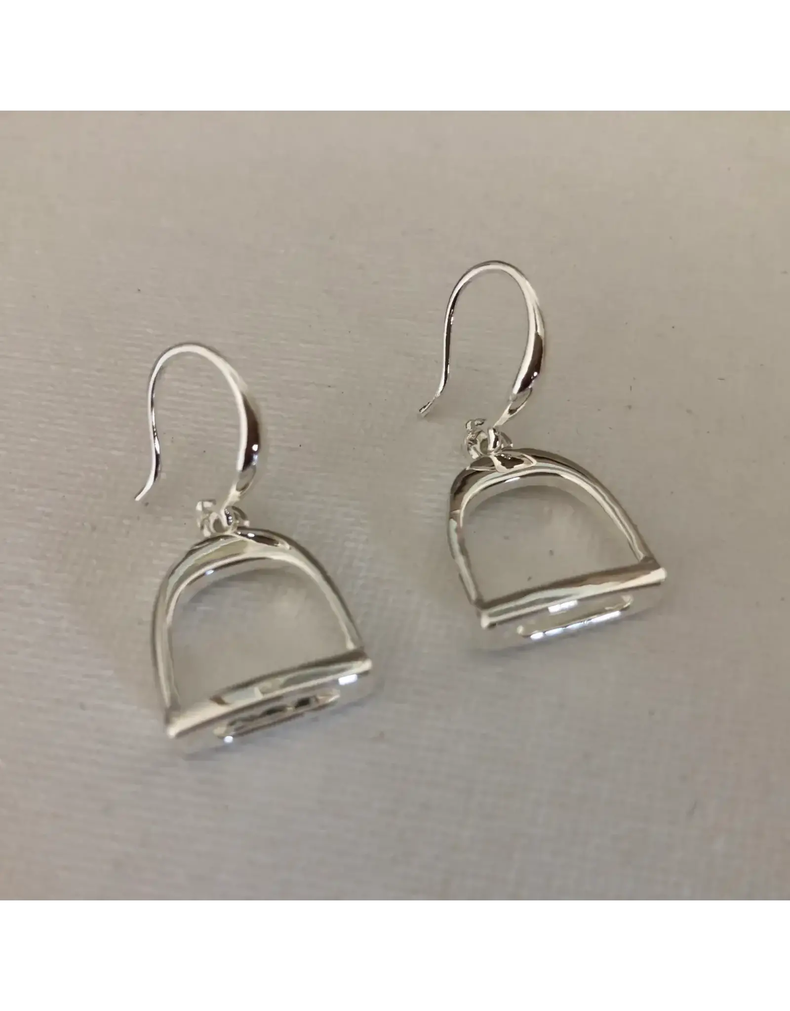 Carol Young Silver English Saddle Stirrup Earrings/Wire
