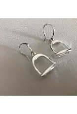 Carol Young Silver English Saddle Stirrup Earrings/Wire