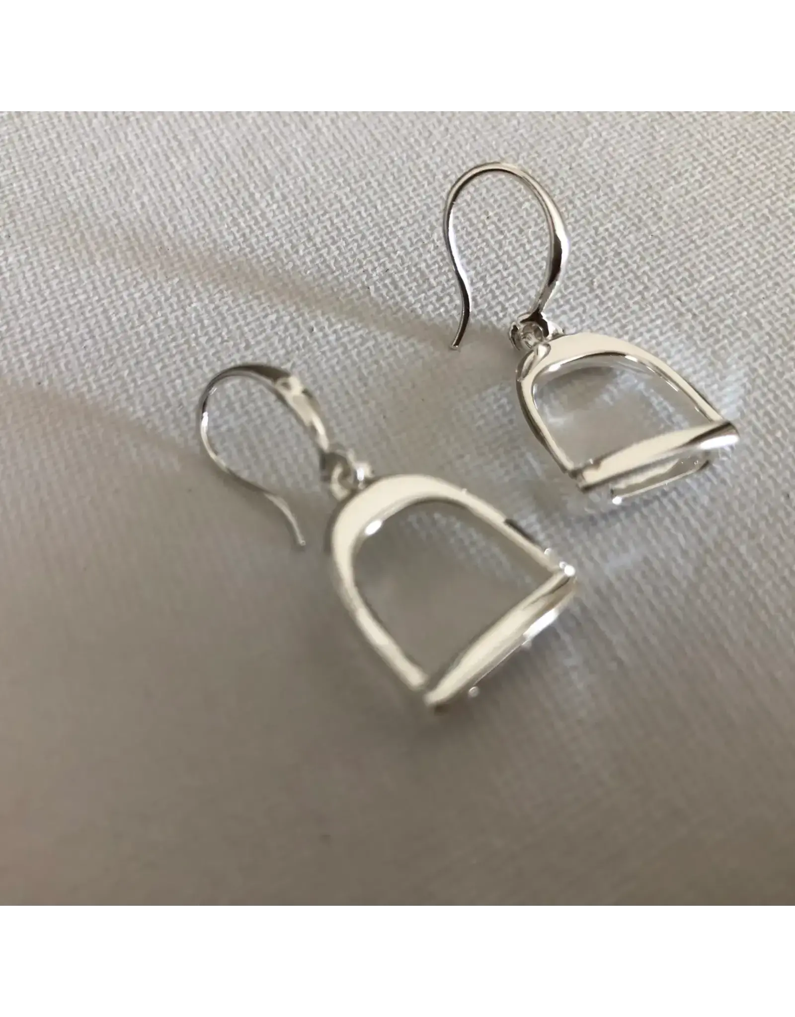 Carol Young Silver English Saddle Stirrup Earrings/Wire