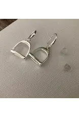 Carol Young Silver English Saddle Stirrup Earrings/Wire
