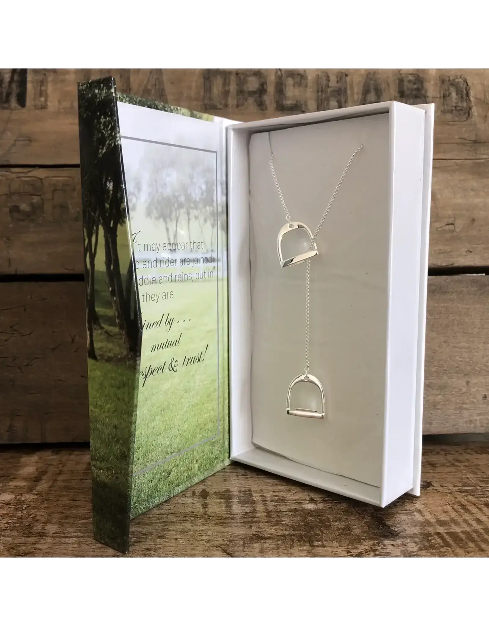 Carol Young Silver English Saddle Stirrup Necklace