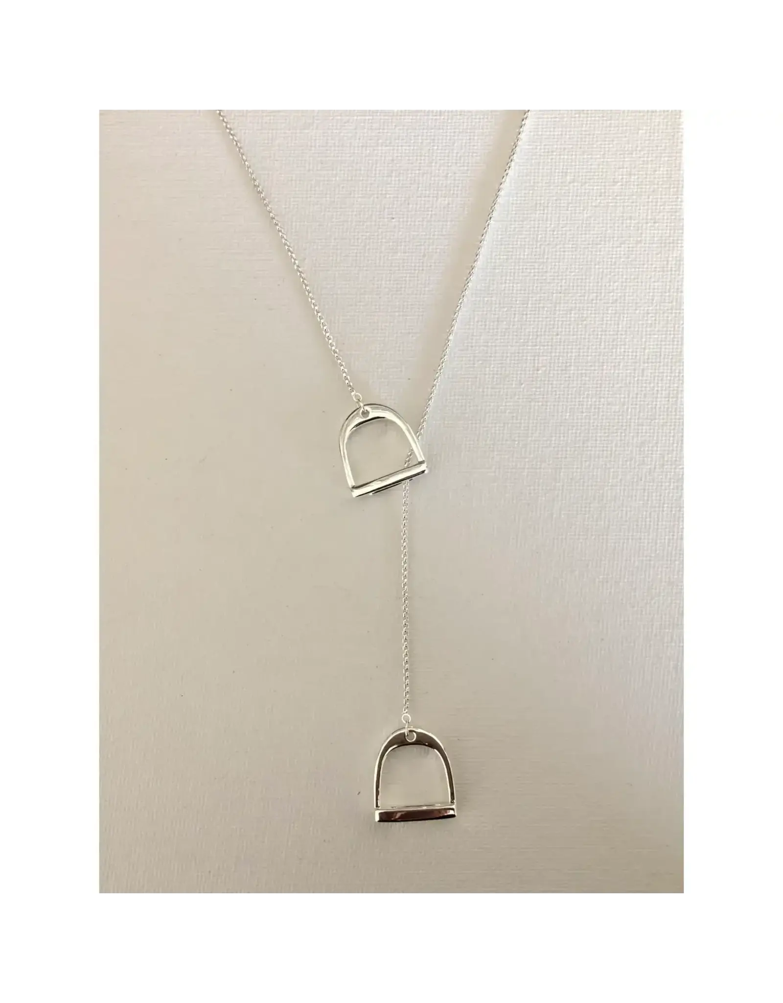 Carol Young Silver English Saddle Stirrup Necklace