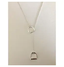 Carol Young Silver English Saddle Stirrup Necklace