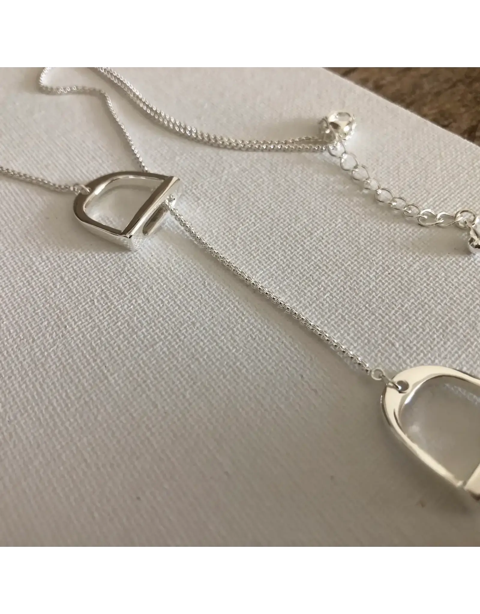 Carol Young Silver English Saddle Stirrup Necklace