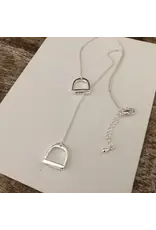 Carol Young Silver English Saddle Stirrup Necklace