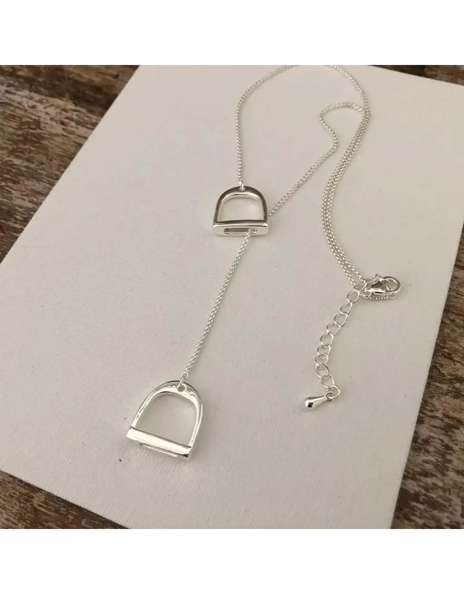 Carol Young Silver English Saddle Stirrup Necklace