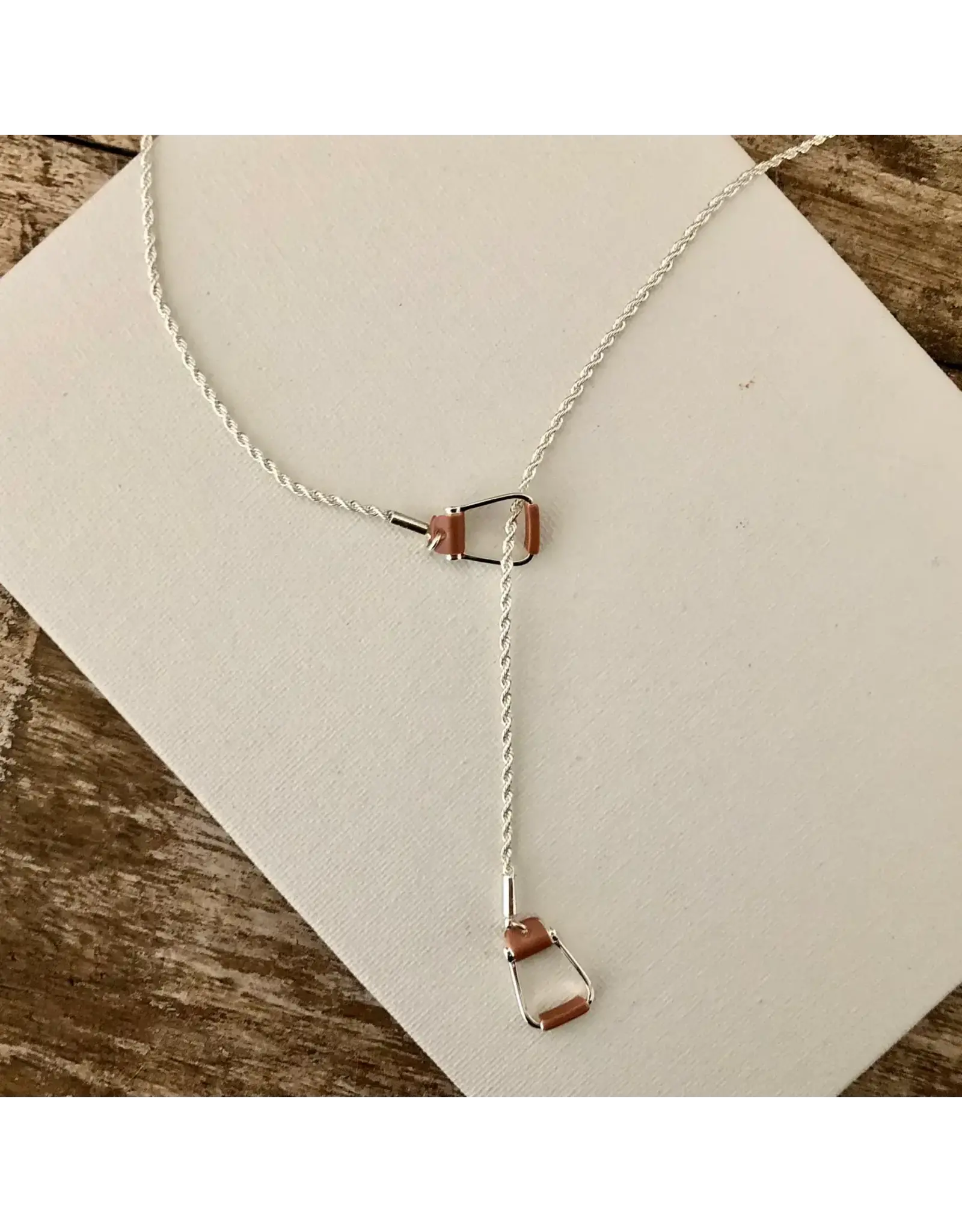 Carol Young Silver Western Saddle Stirrup "Y" Necklace