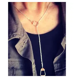 Carol Young Silver Western Saddle Stirrup "Y" Necklace