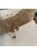 Carol Young Silver Western Saddle Stirrup Earrings / Post On Card