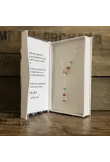 Carol Young Silver Western Saddle Stirrup Necklace W/Aqua Bead