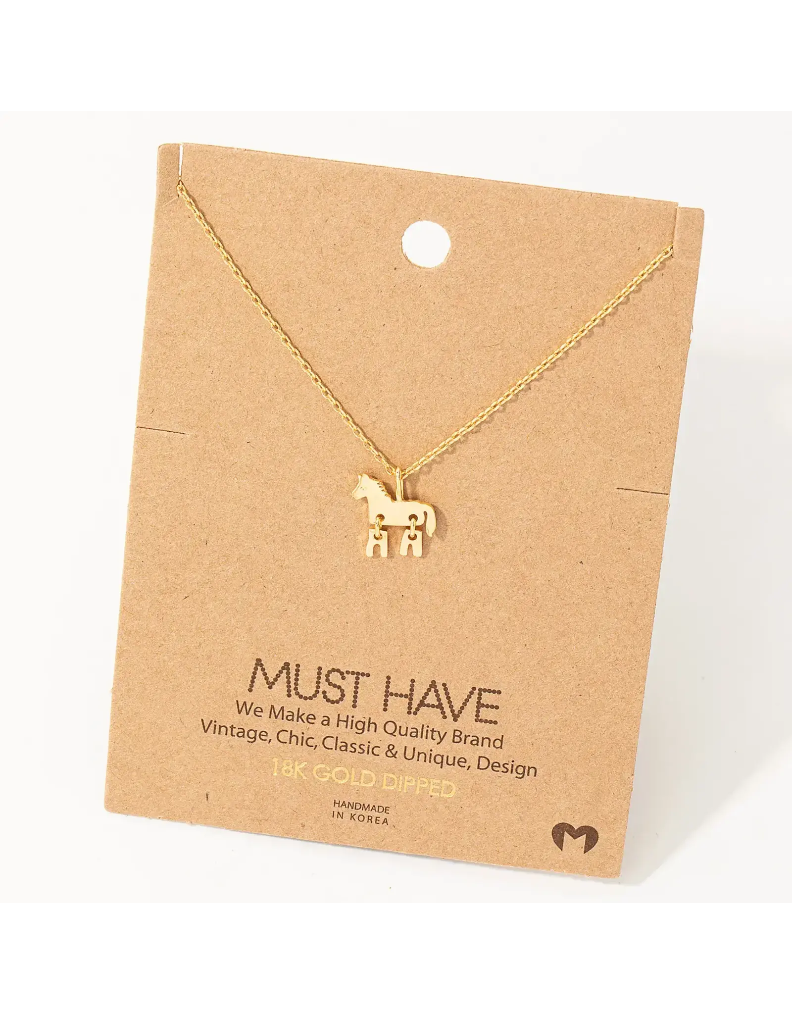 Fame Accessories Dainty Horse Pendant Necklace Gold