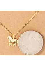 Fame Accessories Dainty Horse Pendant Necklace Gold