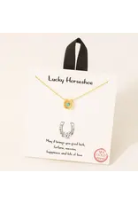 Fame Accessories Lucky Horseshoe Pendant Necklace Gold