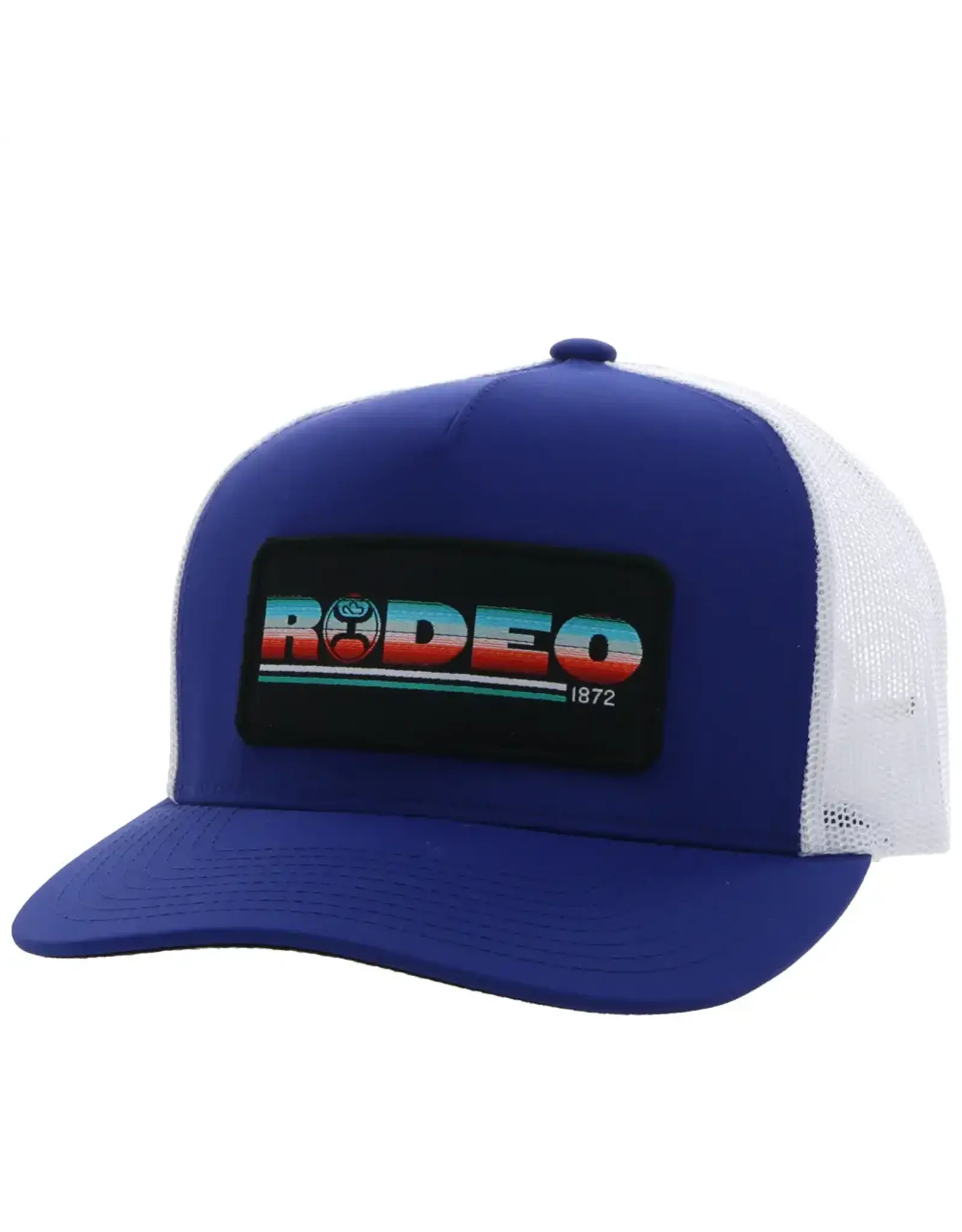Hooey Brands Hat "Rodeo" Blue/White w/Serape & Black Patch
