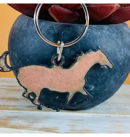 Iron Jewel Horse Keychain Metal Rust