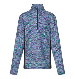 Kerrits Kids Rail Side Quarter Zip Fleece Tech Top Iris Starlight