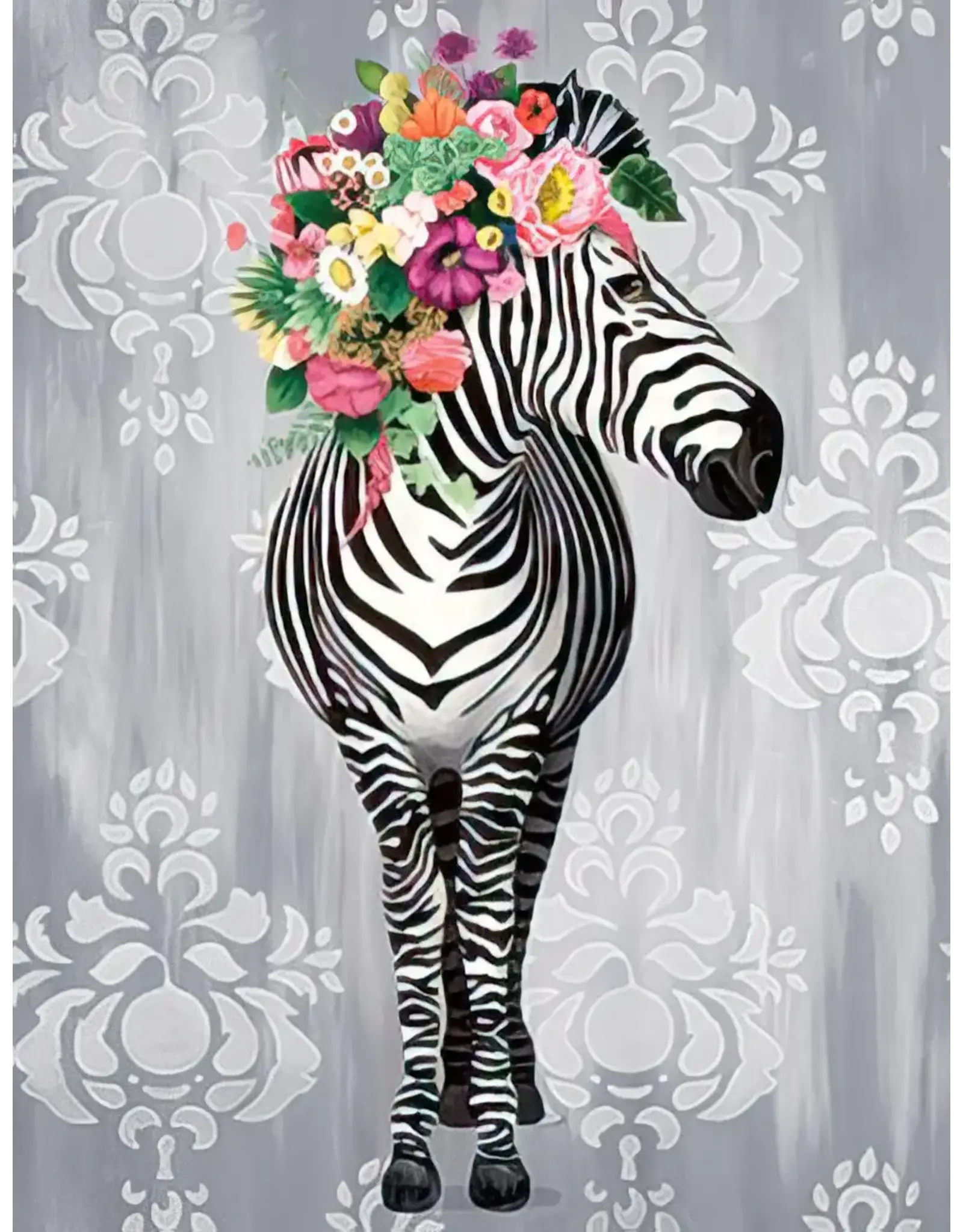 Note Card "Zebra with Floral Headress"
