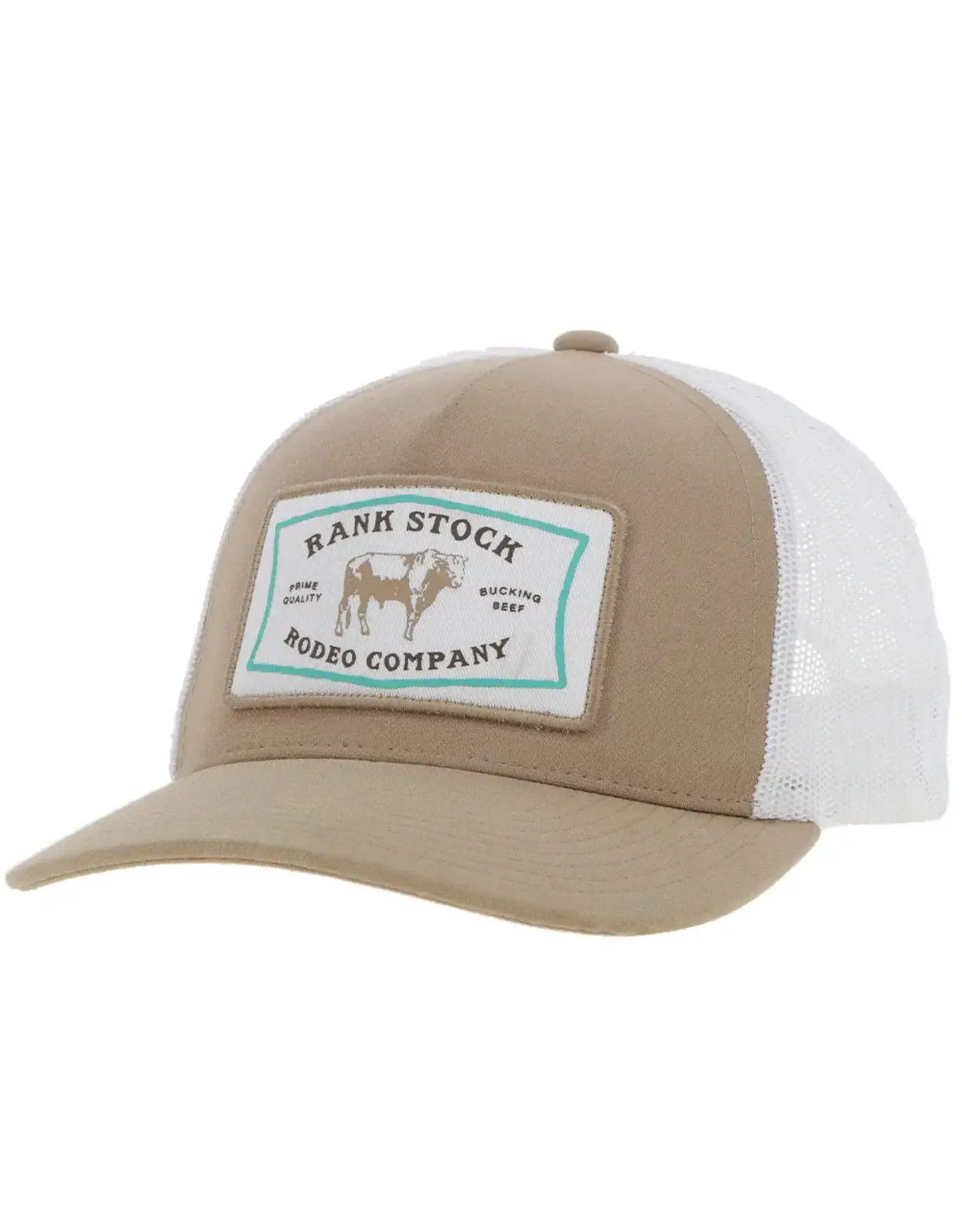 Hooey Brands Hat "Rank Stock" Tan/White w/White & Turquoise Patch