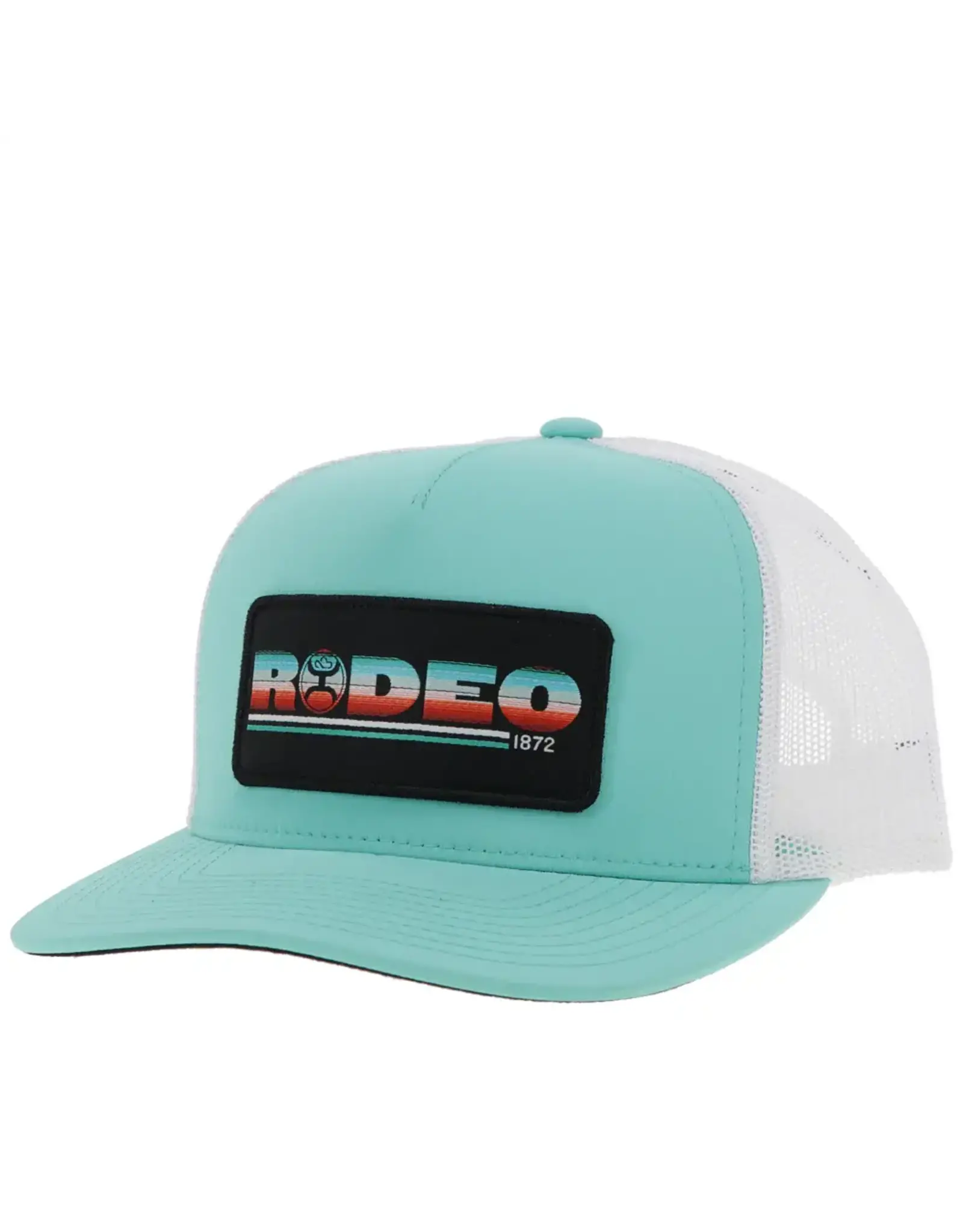 Hooey Brands Hat "Rodeo" Turquoise/ White w/Serape & Black Patch