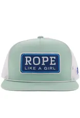 Hooey Brands Hat "Rope Like A Girl" Mint/White w/Blue & Turquoise Patch